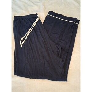J.Crew Eco Dreamiest Pajama Pants Navy Blue White 33" Inseam Tencel BA006 Size L